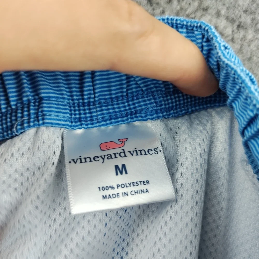 Vineyard Vines Chappy Trunk Fish Print Blue Size Meidum Mesh Net Lined